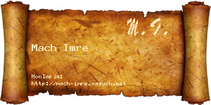 Mach Imre névjegykártya