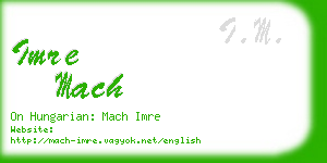 imre mach business card